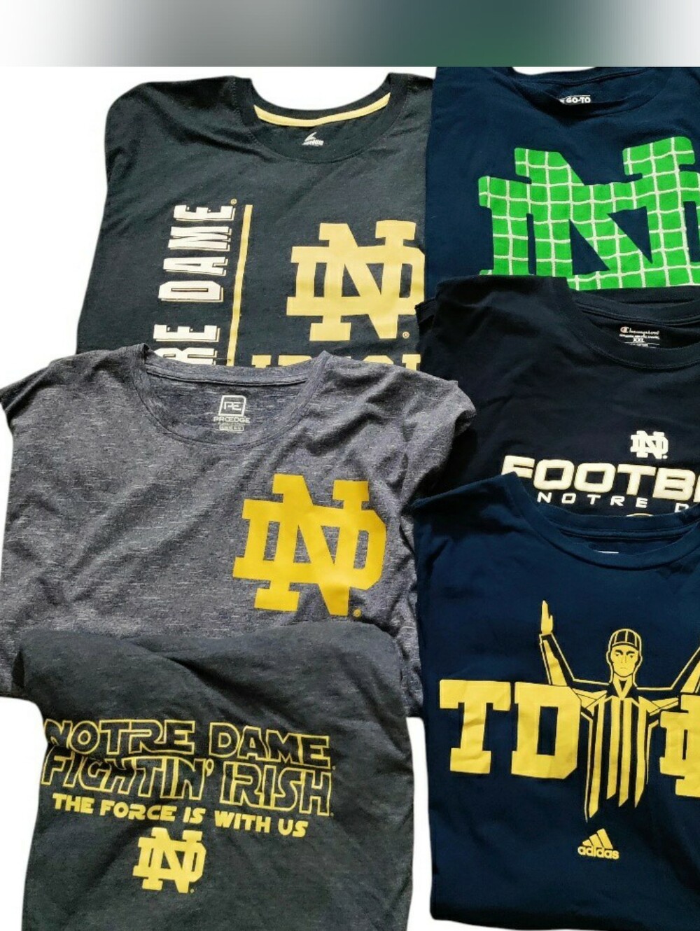 Notre Dame Fighting Irish Graphic Tshirt Bundle Of 6 Logo Sports Fan